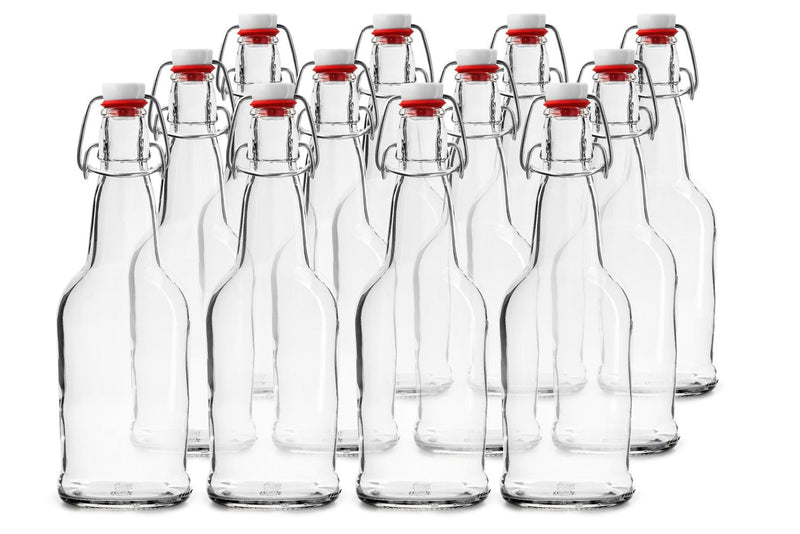 32 oz. Clear Swing-Top Bottles - 12 Pack - For Beer & Kombucha