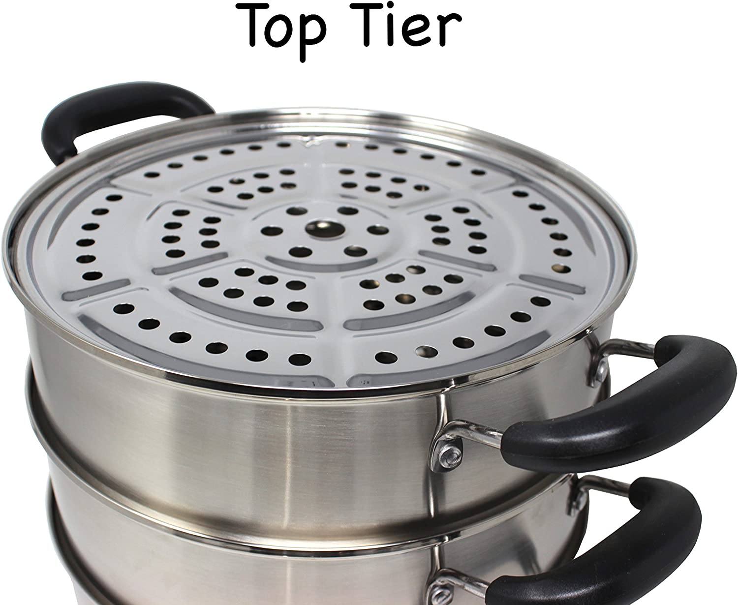 Concord 30 CM Stainless Steel 3 Tier Steamer Pot Steaming Cookware - Triply  Bottom