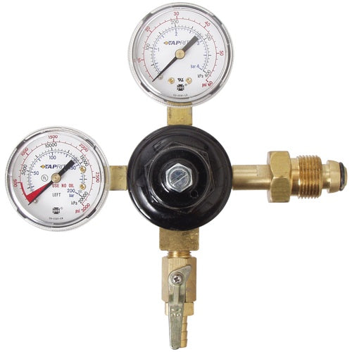Dual Gauge Nitrogen Argon Regulator - CGA-580 Valve Beverage Welding Industrial Gas
