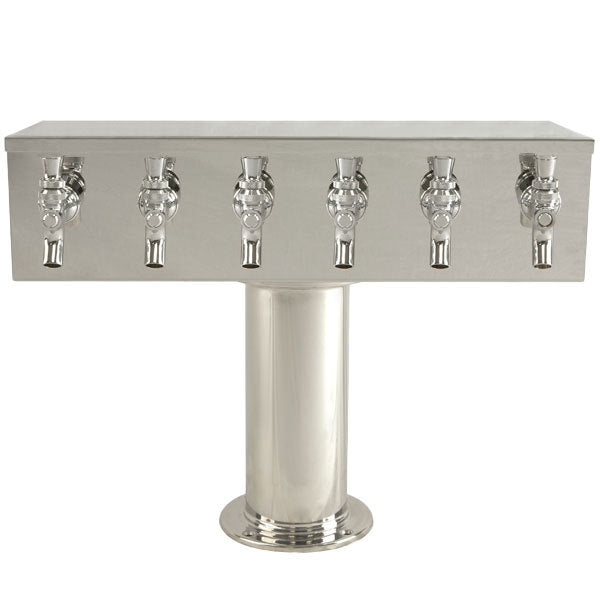 Micro Matic 6 Tap Stainless Steel "T" Style Tower - 4" Column - DS-356-PSS