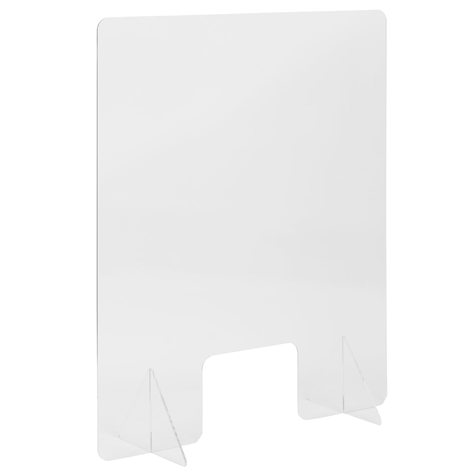 Violet Acrylic Free-Standing Register Shield / Sneeze Guard, 32"H x 40"L