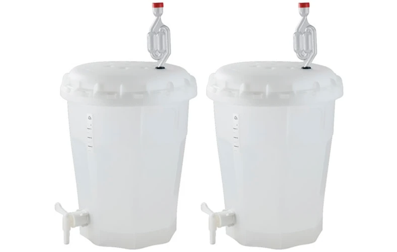 [2 Pack] 3 Gallon Bucket Fermenter & Bottling Bucket With Lid & Spigot for 2.5 Gallon Batches