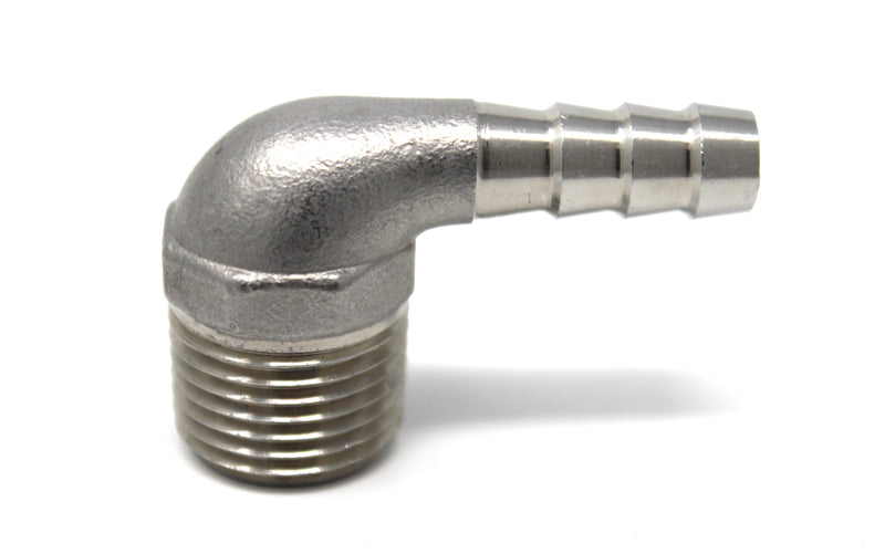 304 Stainless Steel 1/2" Barb to 1/2" MPT Elbow Fitting