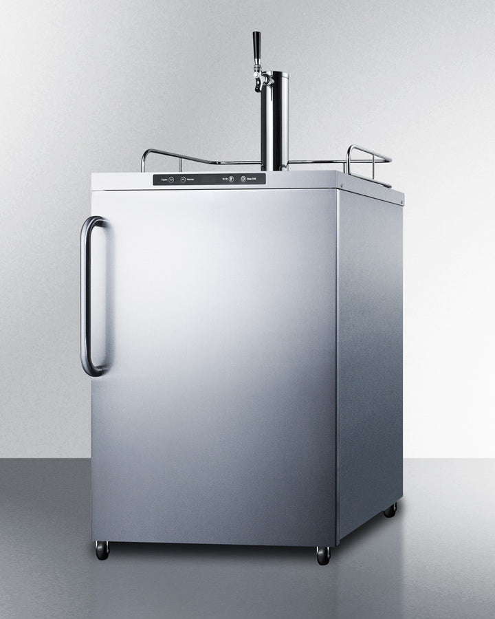24 Inch Wide 5.6 Cu. Ft. Capacity Free Standing Outdoor Beer Kegerator with Single Sankey American Tap (3584303857744)