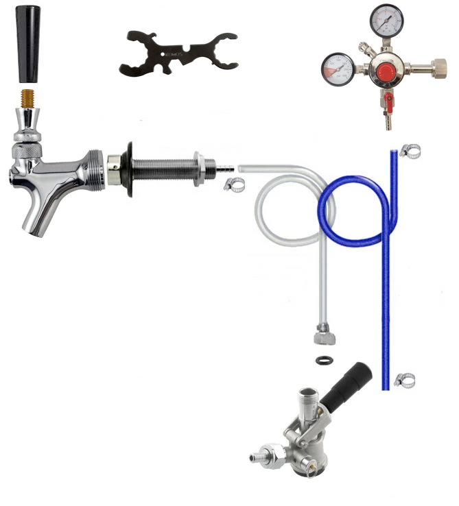Single Tap Door Mount Kegerator DIY Conversion Kit