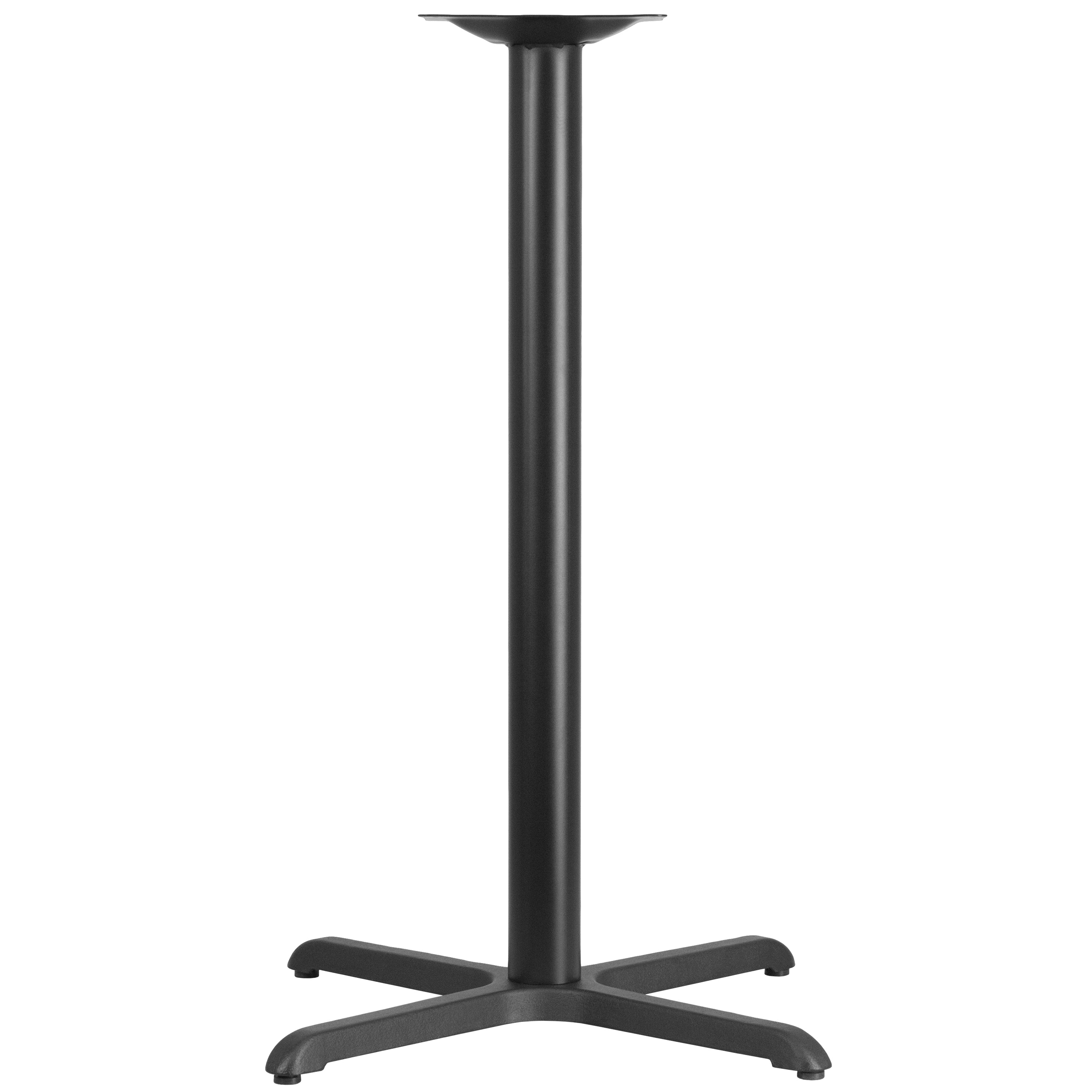 Beverly 30'' x 30'' Restaurant Table X-Base with 3'' Dia. Bar Height Column