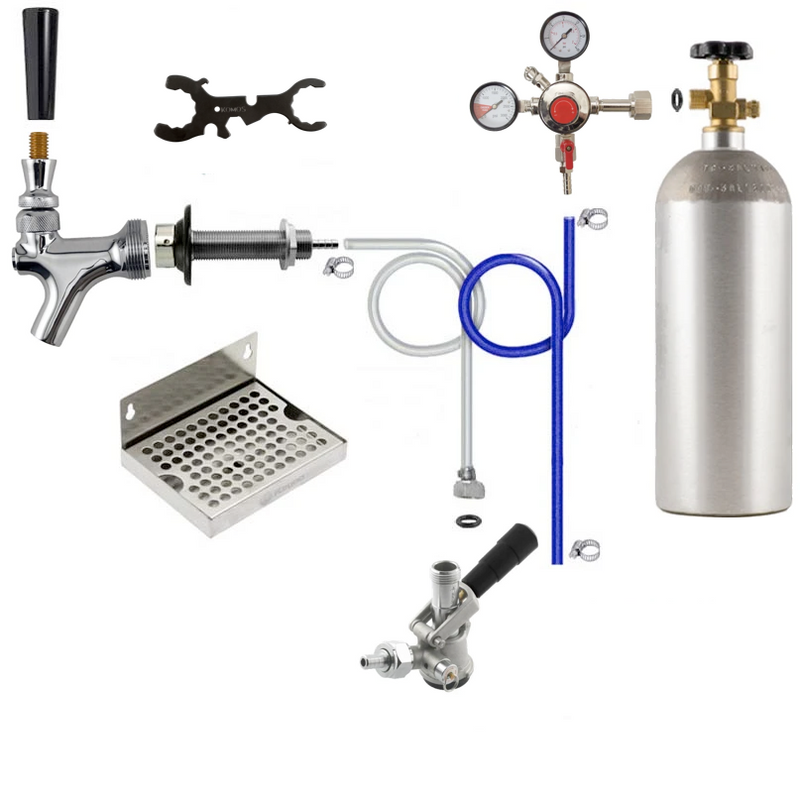 Premium Single Tap Door Mount Kegerator Conversion Kit with 5 lb CO2 Tank