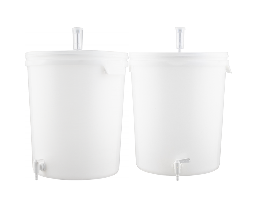 2 PACK 7.9 Gallon (30 L) Plastic Homebrew Fermenter & Bottling Bucket with Spigot, Grommeted Airtight Lid, 3 Piece Airlock for Beer, Mead, Wine, Kombucha Fermenting