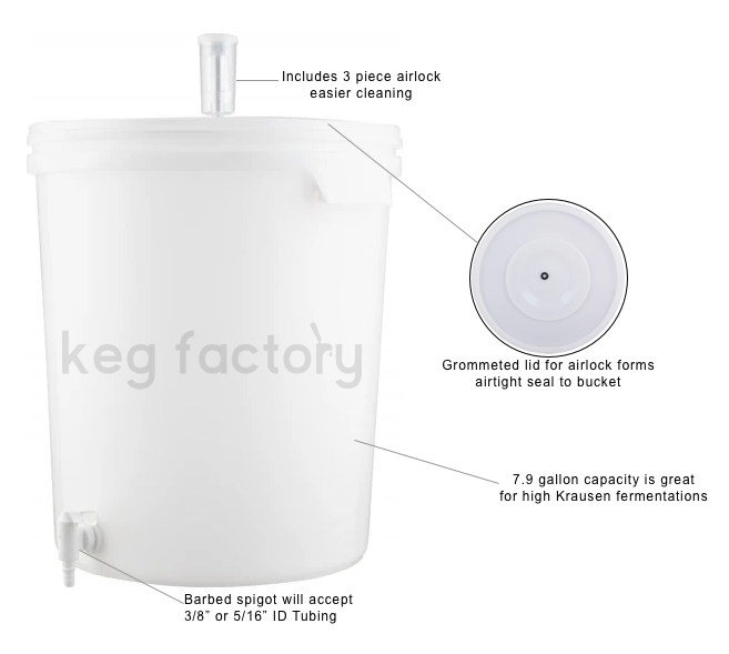 2-Gallon Fermenting Bucket with Grommeted Lid - Homebrewing Supplies
