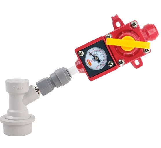 KegLand Version 2 - Duotight BlowTie Diaphragm Spunding Valve w/ Integrated Pressure Gauge (0-15 PSI) Complete Kit - KB03529