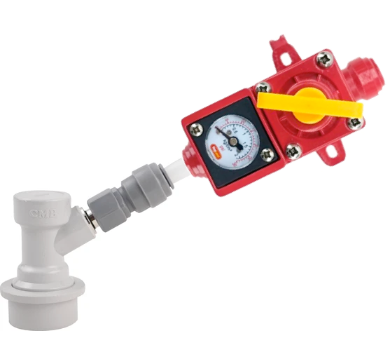 Version 2 - Duotight BlowTie Diaphragm Spunding Valve w/ Integrated Pressure Gauge (0-15 PSI) Complete Kit - KB03529