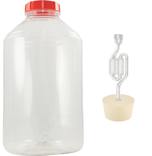 FerMonster 7 Gallon Plastic Carboy with #10 Stopper and Twin Bubble Airlock - Fermentation Kit