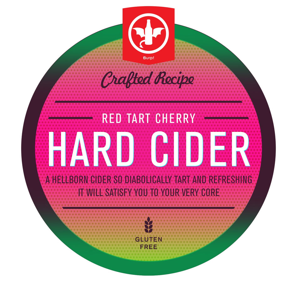 2 Gallon Red Tart Cherry Hard Cider Homebrew Recipe Ingredit Kit - Gluten Free