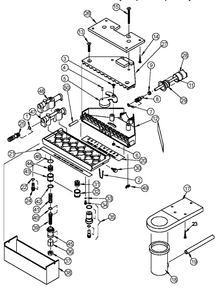 Wunder-Bar Mark 4 bar gun flow-control manifold exploded parts diagram